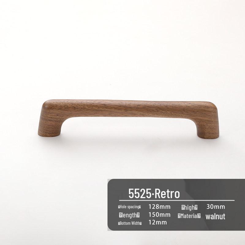 Natural Solid Wood Cabinet & Wardrobe Handle - Long, Cream Style