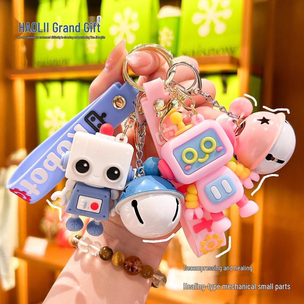 Cute Cartoon Robot Keychain for Kids - Perfect Backpack Pendant & Graduation Gift