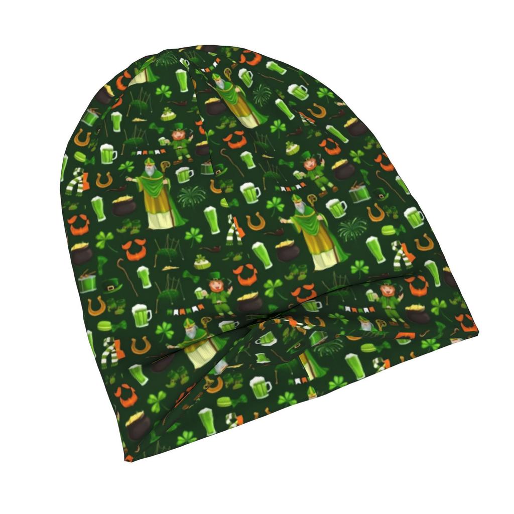 Pattern for St. Patrick'S Day Urban-Inspired Adult Beanie, Perfect for Layered Outfits, Morning Coffee Walks, Or Creative Spaces with Artistic Vibes