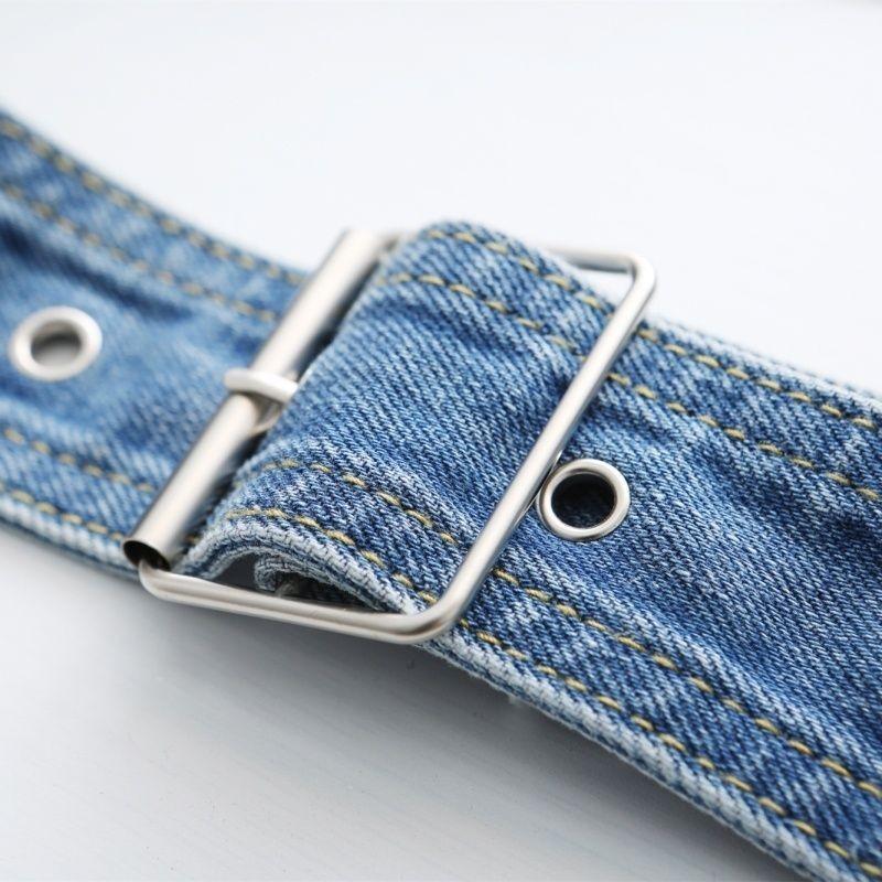 Blue Fashionable Womens Denim Belt For Skirts And Trench Coats Versatile 105cm Style