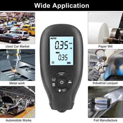 0-2000UM Thickness Gauge High Precise LCD Digital Automobile Film Thickness Meter Car Paint Coating