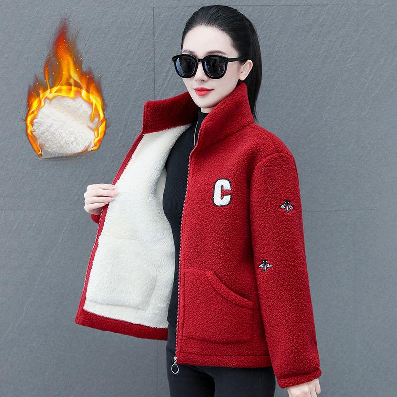 

Mother s Winter Padded Jacket, Thickened Jacket, Western Style, Autumn and Winter Plus Velvet, Lamb Velvet, Warm Padded Jacket, Padded Jacket XXXXXL червоний