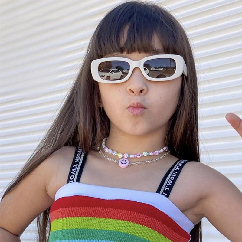 Cute Kids Sunglasses Rectangle Fashion Children Sun Glasses Vintage Square Outdoor Goggles Party Eyewear Cool Style Eyeglasses