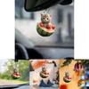 Watermelon Adorable Cat Acrylic Car Ornament Fun Cartoon Design For Vehicle Decoration