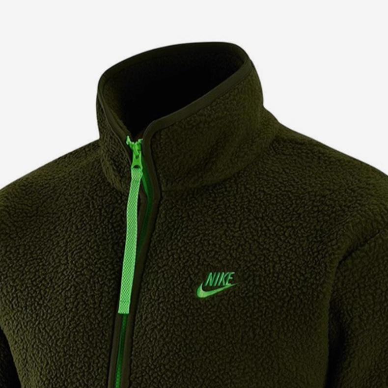 Nike fleece zipped hooded jacket 'Green Red' Men's DV8183-326