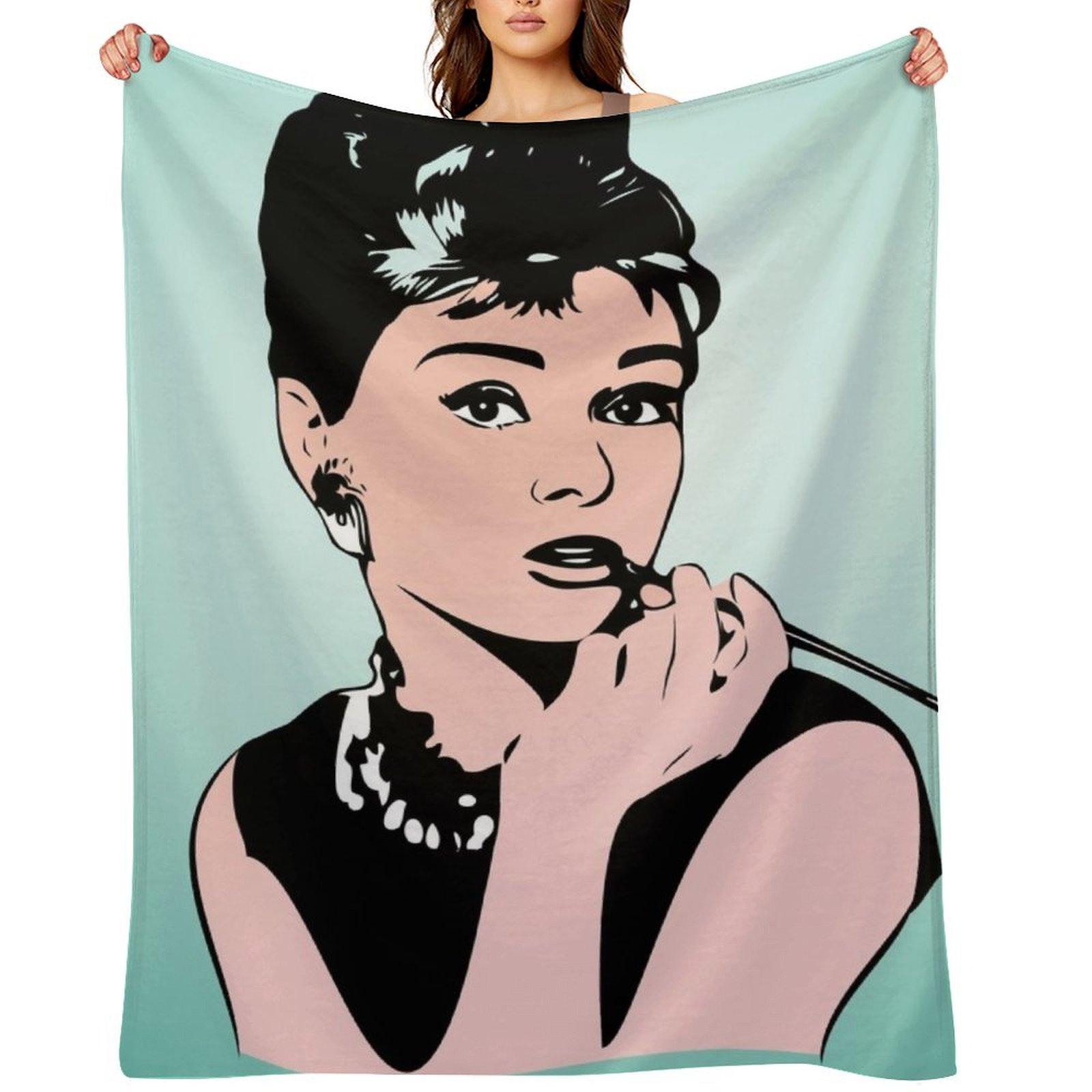 Audrey Hepburn | Pop Art Throw Blanket Luxury St Designers Fashion Sofas christmas gifts Blankets 30x40in