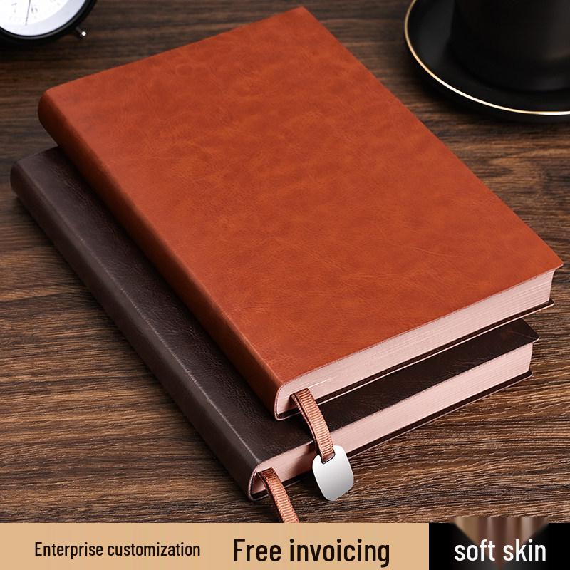 Customized High-End Leather A5 Notebook with Logo for Business Meetings