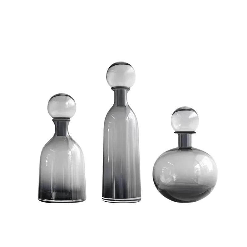 BRCreative Light Luxury Transparent Glass Vase Dining Table Aquatic Vase Decoration Nordic Home Flower Arrangement Decorative ArtEY