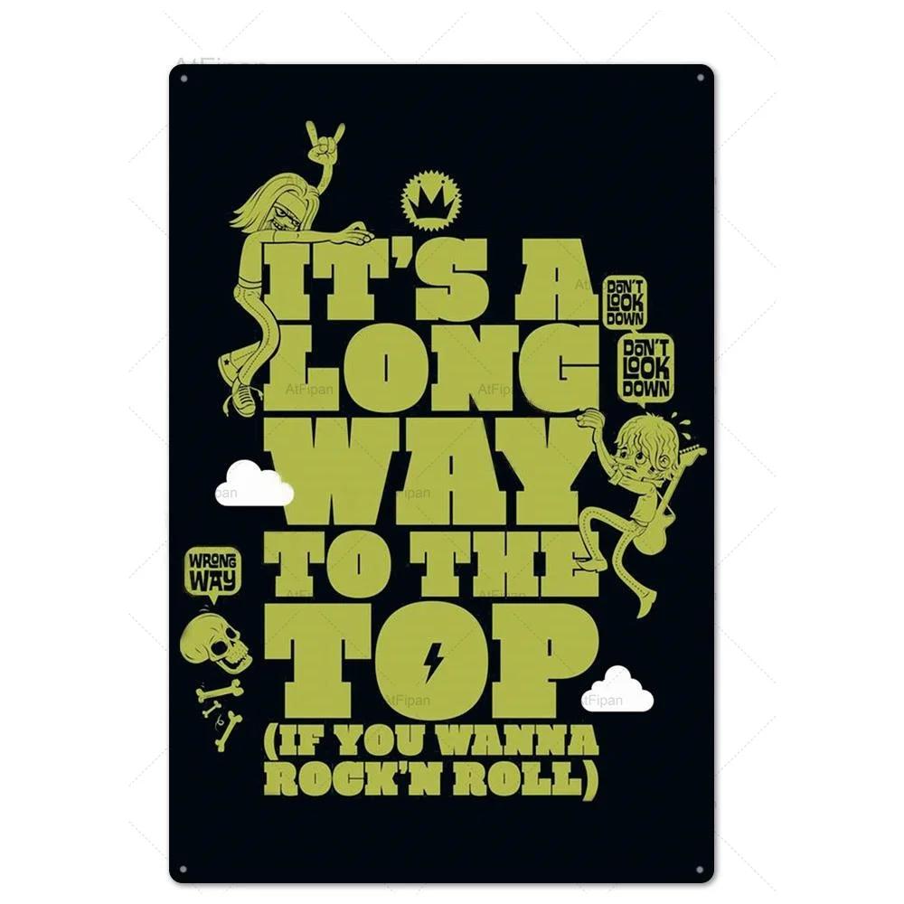 Vintage Rock  Roll Tin Sign Metal Poster  Retro Wall Decor for Bar Pub Club Man Cave  Perfect Metal Plaque for Music Lovers