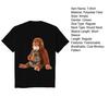 Monkey Punch T-Shirt Kurzarm Lässiges T-Shirt Niedriger Rundhalsausschnitt Affe Orang-Utan Muster T-Shirt