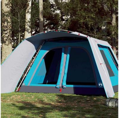 Vidaxl 9-person Blue Camping Tent with Vestibule