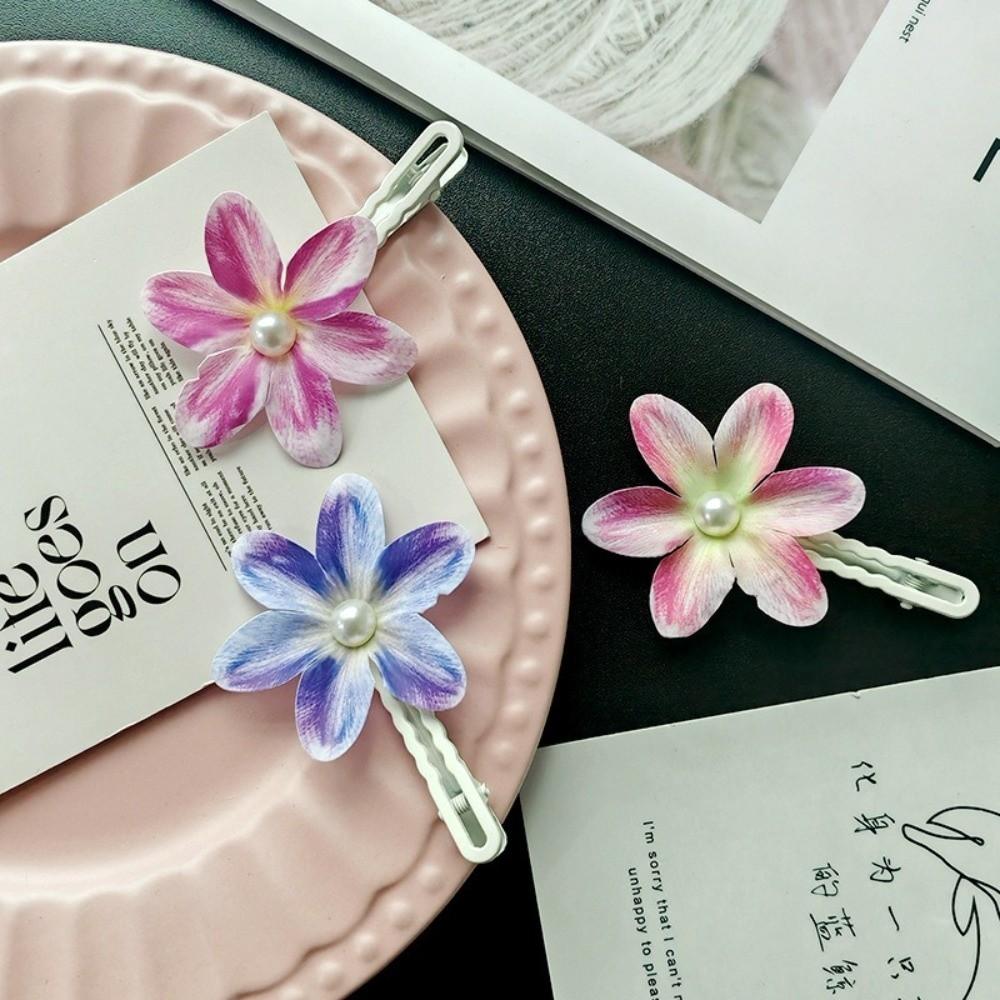 10Pcs Multicolor Duckbill Hair Clip Orchid Floral Hair Clip Gifts Side Bangs Clip Hair Accessory