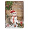 Merry Christmas Snowman Sign Vintage Kitchen Decor Aluminum