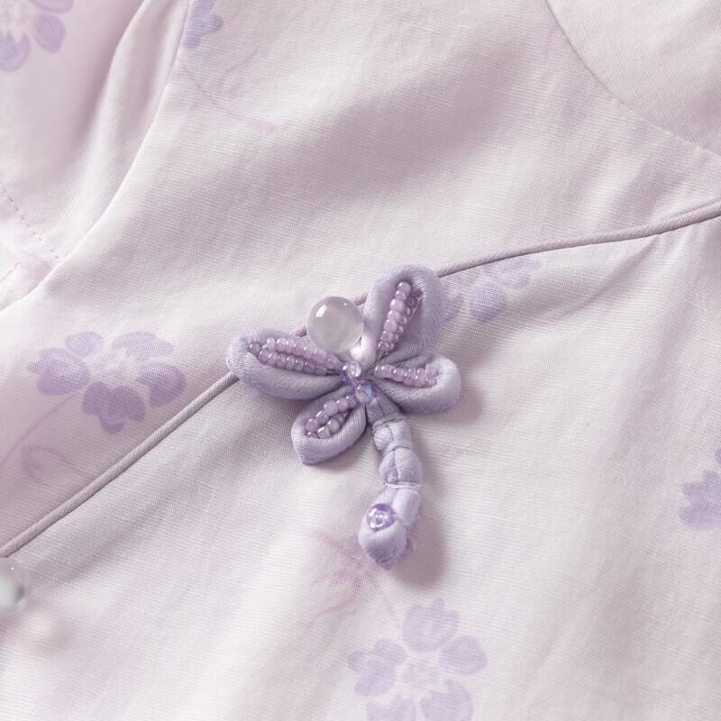 DAVE&BELLA Girls' New Chinese Style Floral Cheongsam Dress