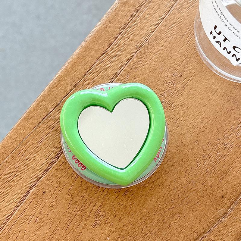 Mobile Phone Airbag Bracket Solid Color Love Mirror Back Stick To Desktop Watching Drama Magnetic Lazy Support Frame