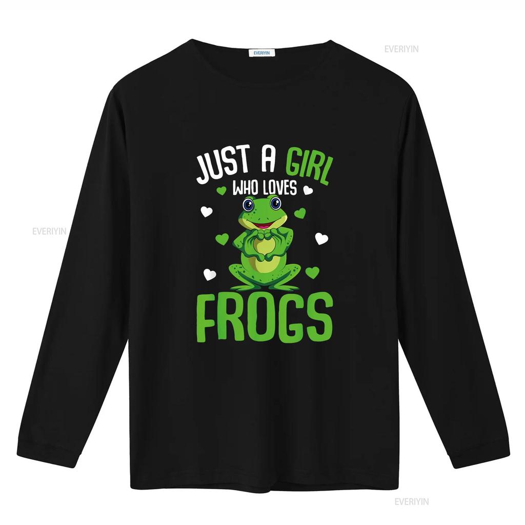 Just A Girl Who Loves Frogs Kids Girls Frog T Shirt vintage Washed Slightly homme Comfortable Versatile Stretched Unisex
