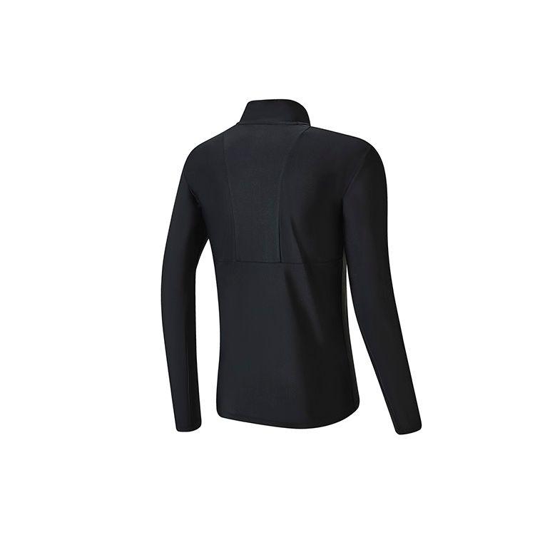 Fila Athletics Running Fitness Stand Collar Logo Knitted Long Sleeve Jacket Men Jacket Deep-Black A11M231501FBK