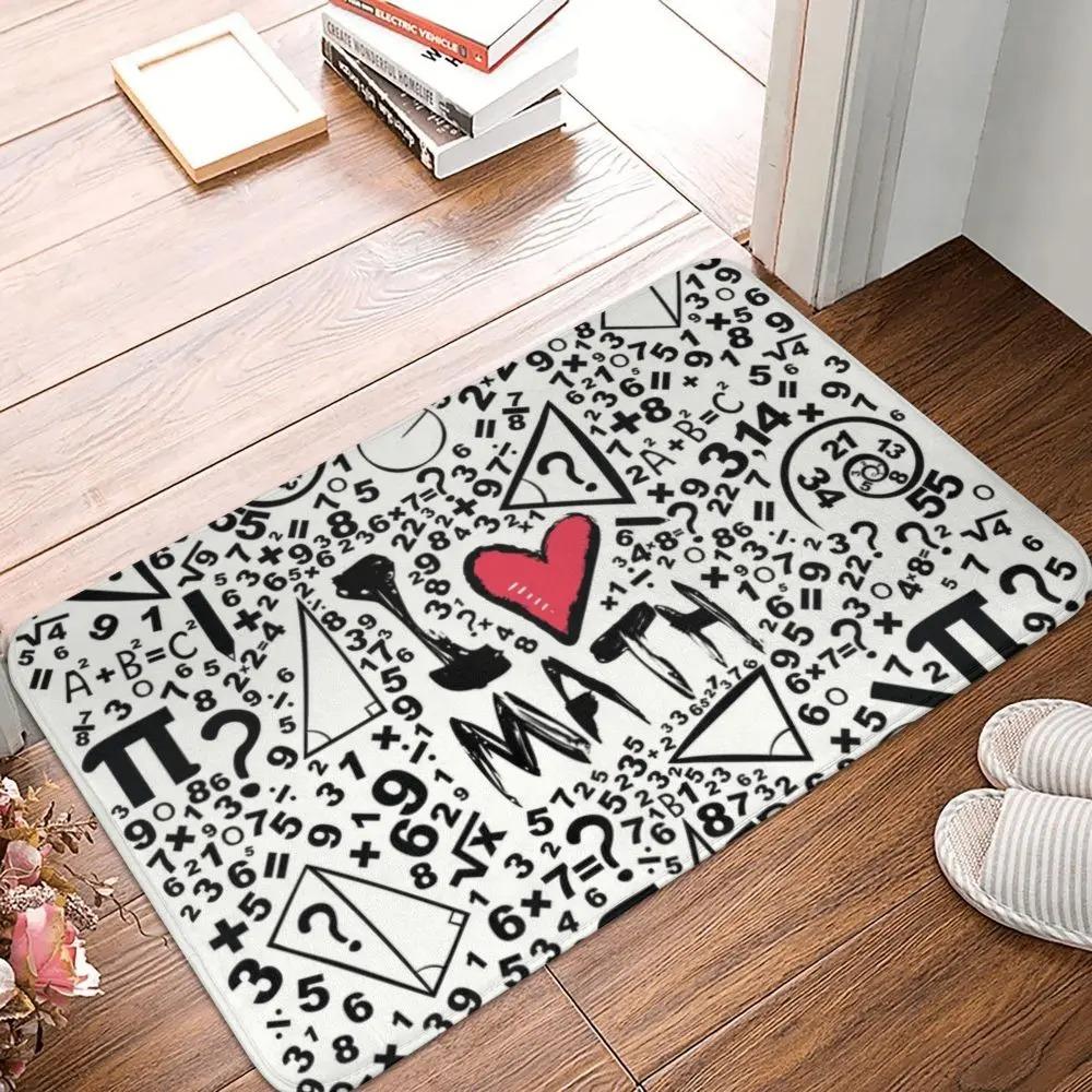 I Love You Math Formulas Patterns Entrance Door Mats Various Mathematical and Physical Formulas Welcome Mat Welcome Mat