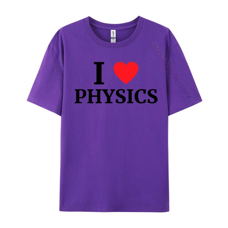 I Love Physics Heart Tshirt Retro Boy Top Tshirts Crewneck Combed cotton Tops Shirt Tops  Tees Casual
