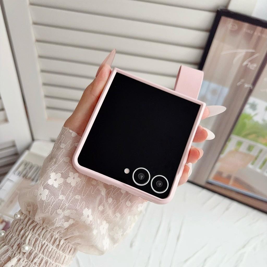 Etui na telefon w stylu torebki z paskiem na nadgarstek dla Samsung Galaxy Z Flip 8 7 FE 6 4 3 Flip8 Flip7 Flip6 Odporne na wstrząsy Twarda Osłona Ochronna