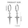 Small Hoop Earrings with Star Design Drop Earrings Pendant Earrings for Women Hip Hop Fashion Jewelry Alloy Texture