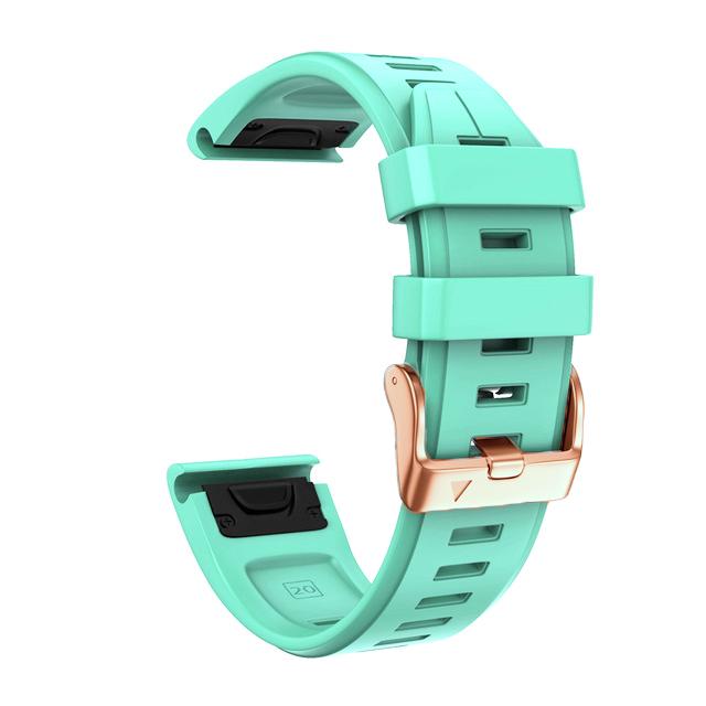 Replacement Silicone 20mm Watch Band For Garmin Fenix 6S 6SPro 5S Plus 7S Pro Wristband Quickfit Rose Gold Buckle Bracelet Strap