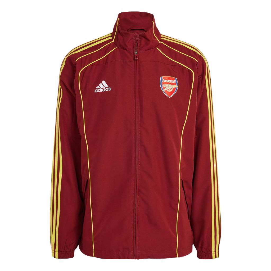 Adidas Arsenal Fotbalová Neformální Kultura Retro Stojáček Pohodlná Bunda s Dlouhým Rukávem Pánská Bunda Červená JN1961