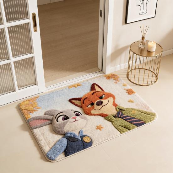 Tapis de sol en terre de diatomées, séchage rapide et absorbant, tapis de salle de bain antidérapant à motif dessin animé, tapis d'entrée pour salle de bain, cuisine, chambre