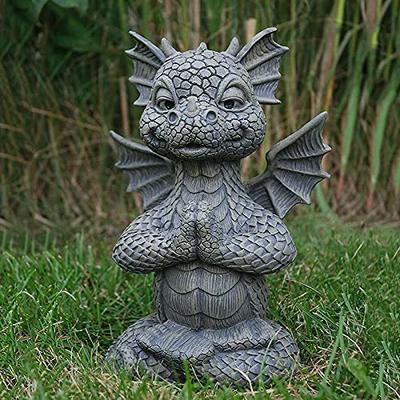 Malá socha dinosaura k meditaci zahradní dekorace svítící měsíční drak zahradní dekorace pryskyřičná ručně vyráběná ozdoba
