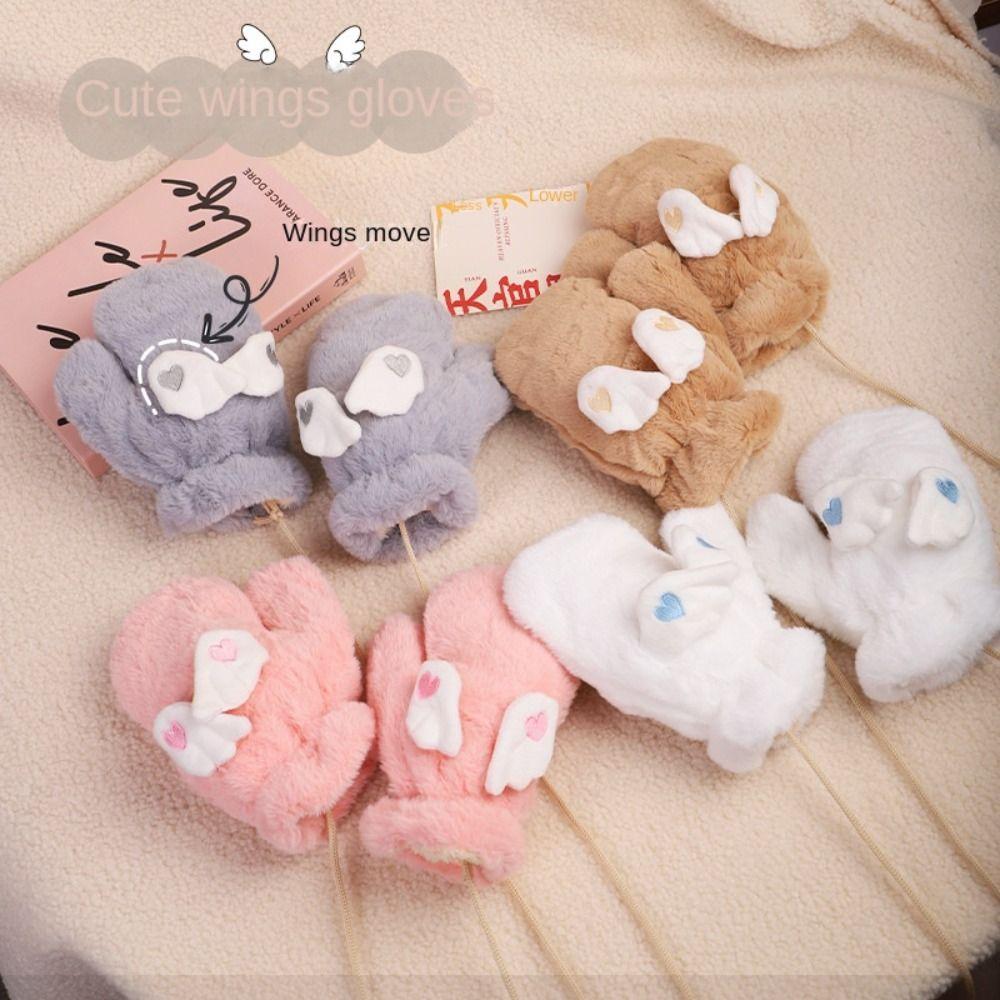

Утепленные перчатки с подвижными крыльями, приятные для кожи детские теплые перчатки, перчатки с крыльями, согревают зимой