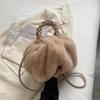 Modische, hochstrukturierte, gewebte Griffe, Wolkenplüschtasche, große Kapazität, Kunstpelz, Handtaschen für Mädchen, süßer Kürbis, Herbst/Winter, neue, vielseitige Damen-Umhängetasche