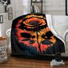 1pc Black Rose Print Blanket   Lightweight Flannel Throw Blanket For Sofa, Bed, Living Room, Office, Outdoor Travel, Camping