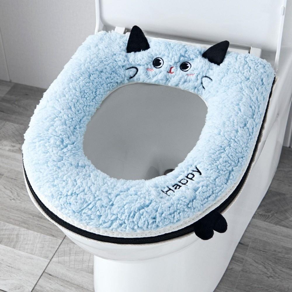 Cartoon Cat Toilet Seat Cushion Waterproof Toilet Seat Cover New Zipper Toilet Cover  Universal