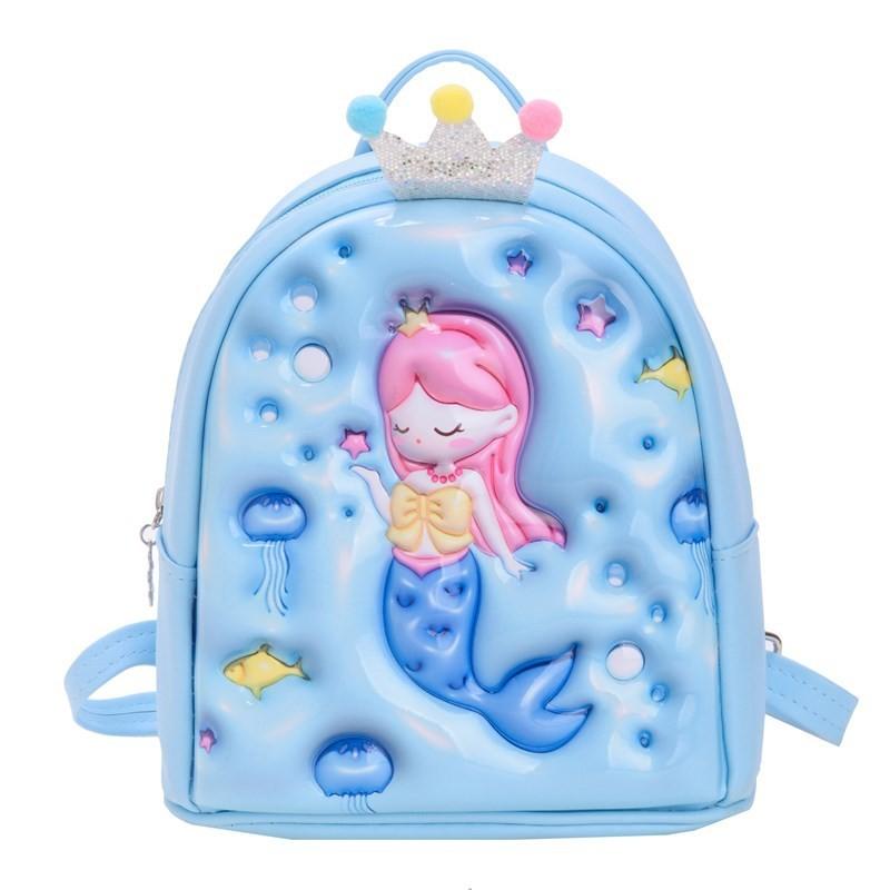 

Pink Cute Cartoon Animal Backpack For Girls Stylish Hard Shell School Bag For Kindergarten синий
