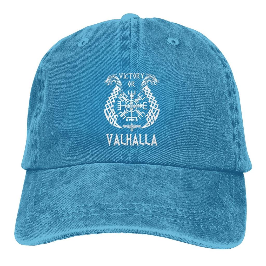 Victory Or Valhalla Baseball Cap Vintage Baseball Hats Unisex Outdoor Adjustable Dad Hats Cap