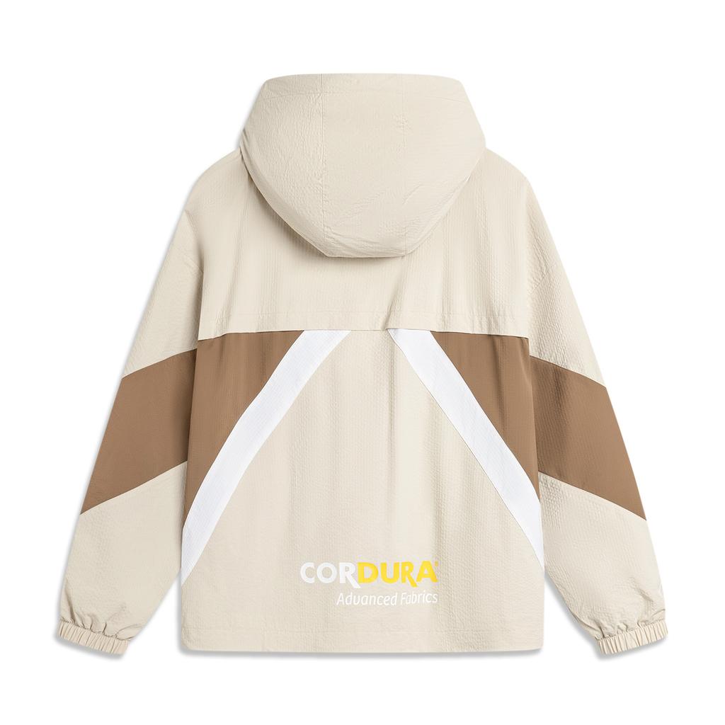 Li Ning Wade Series Hooded Windbreaker Men Outerwear Oatmeal-Gray AFDU217-5