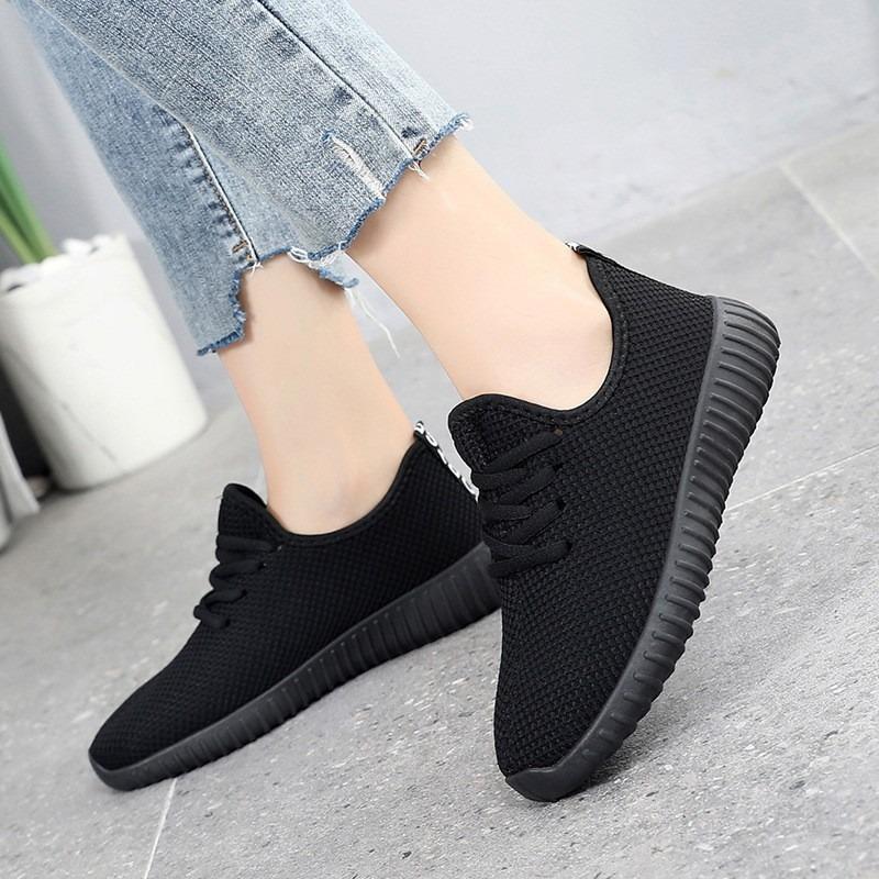 New cloth shoes women's running sneakers lightweight casual mesh shoes soft-soled single shoes