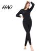 Thermal Pajamas 2 Pcs/Set Unisex Winter Warm Underwear Set Round Neck Slim Fit Long Sleeve Solid Color Thick Fleece Lined Soft Elastic Sport