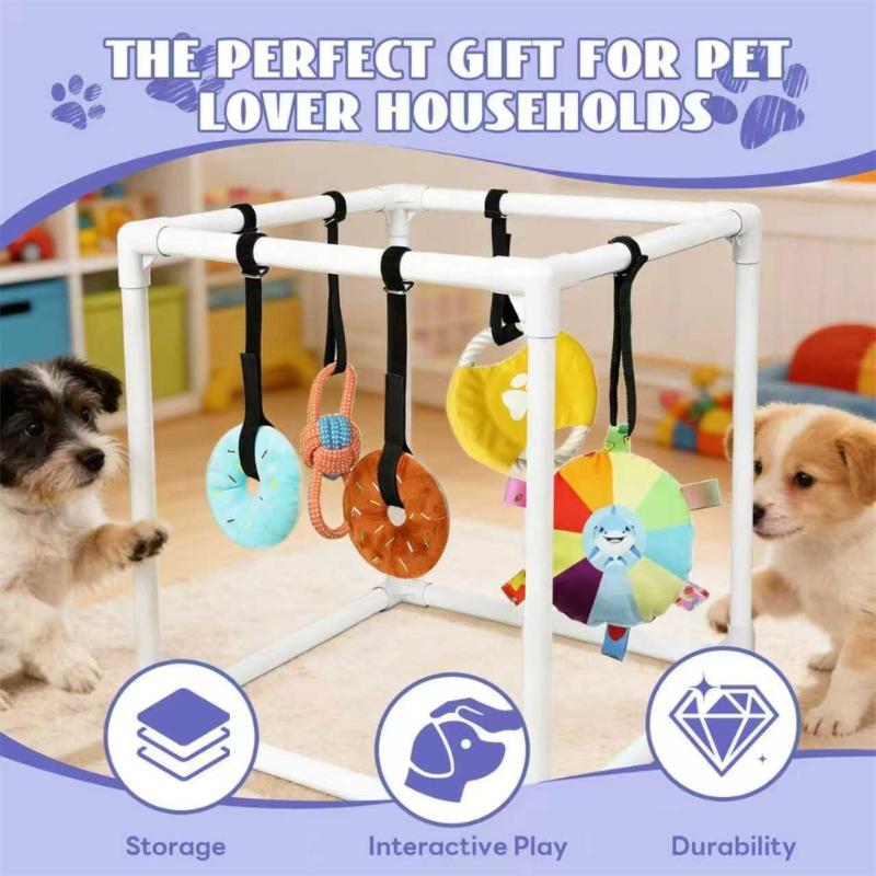 Hrací sada pro psy s PVC rámem a poutavými doplňky pro vnitřní i venkovní cvičení a zábavu