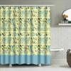 Elegant Bath Curtains Blue And Yellow Printed Shower Curtain Fabric Bathroom Decor Waterproof Rod Pocket For Home Use