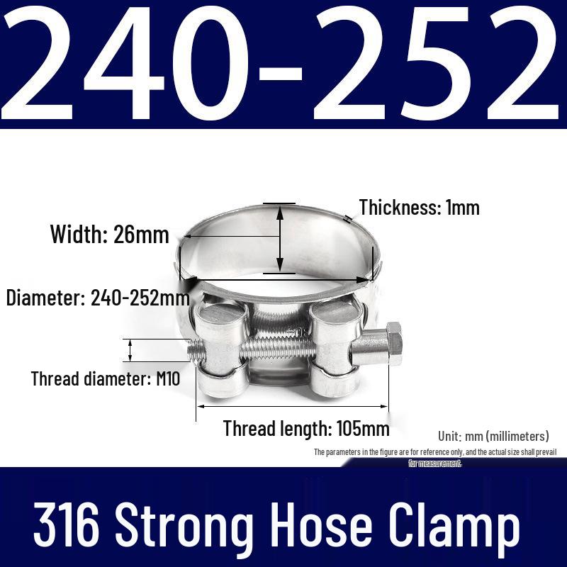 316 Stainless Steel European-Style Thickened Single Head Hose Clamp