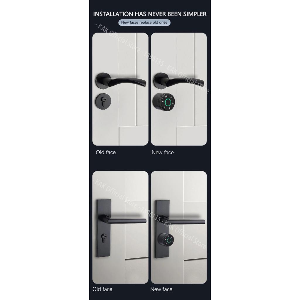 KAK Tuya APP Fingerprint Cylinder Smart Door Lock Electronic Digital Password Code Lock Keyless Remote Control Lock Hardware