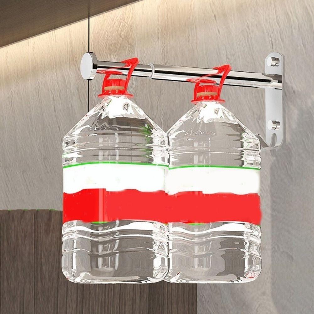 2Pcs Stainless Steel Clothes Drying Hanger Wall-mounted Scalable Storage Racks Bathroom