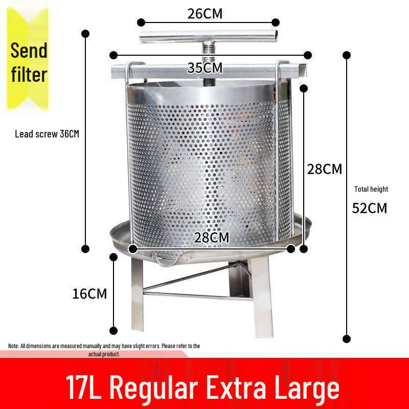 Stainless Steel Manual Honey Extractor & Juicer