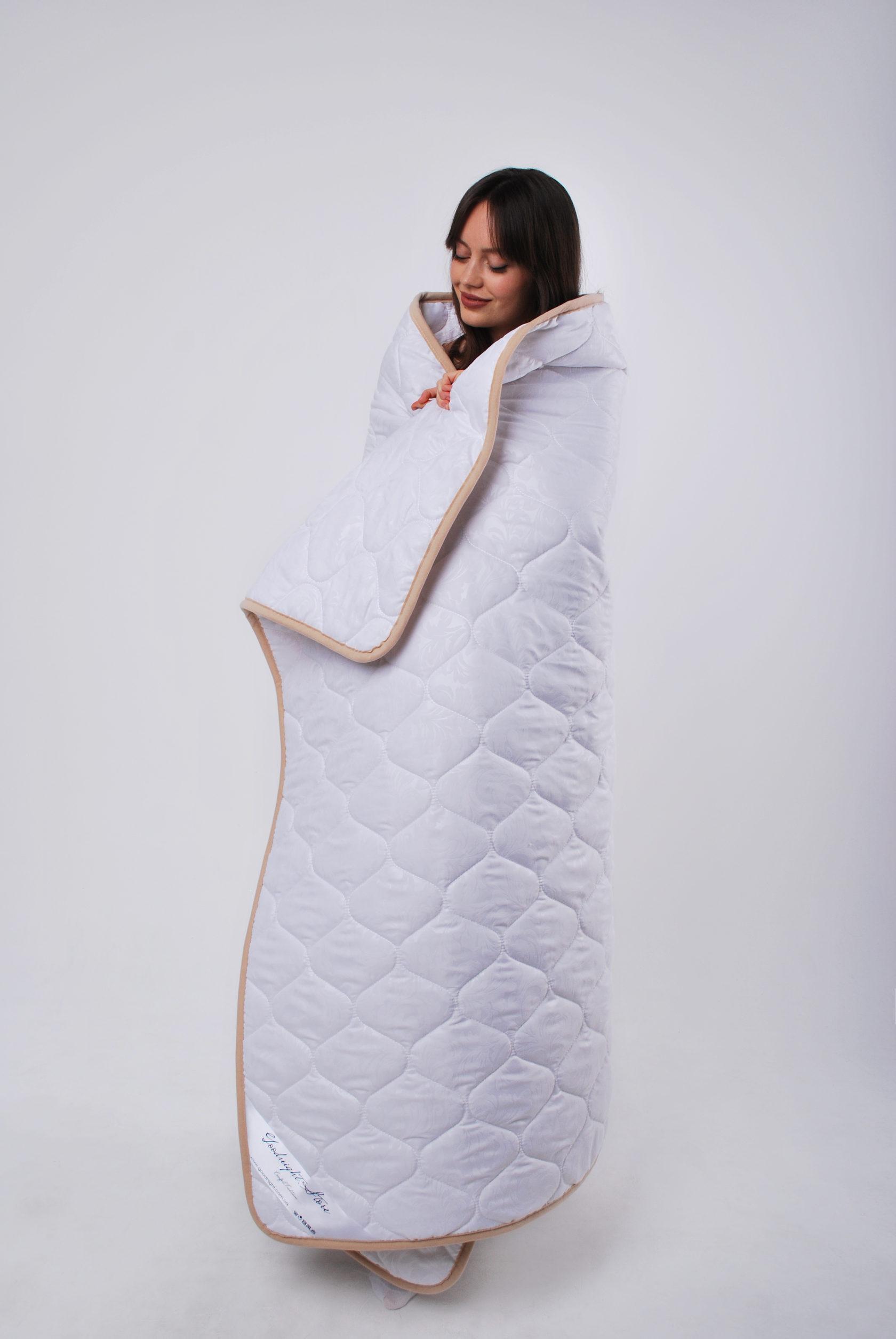 

Ковдра з овечої вовни мериносів Ultra Lite 150 г / м2 Goodnight.Store Білий Легке 100 x 140 cm білий