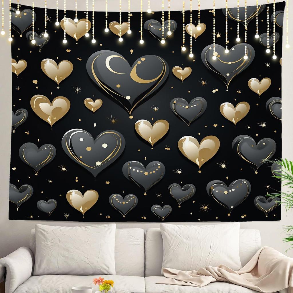 Northern Lights Wall Tapestry,View Over A Lake Green Storm Cloud Sky Wall Hanging Large Tapestry Decoration Polyester Fiber