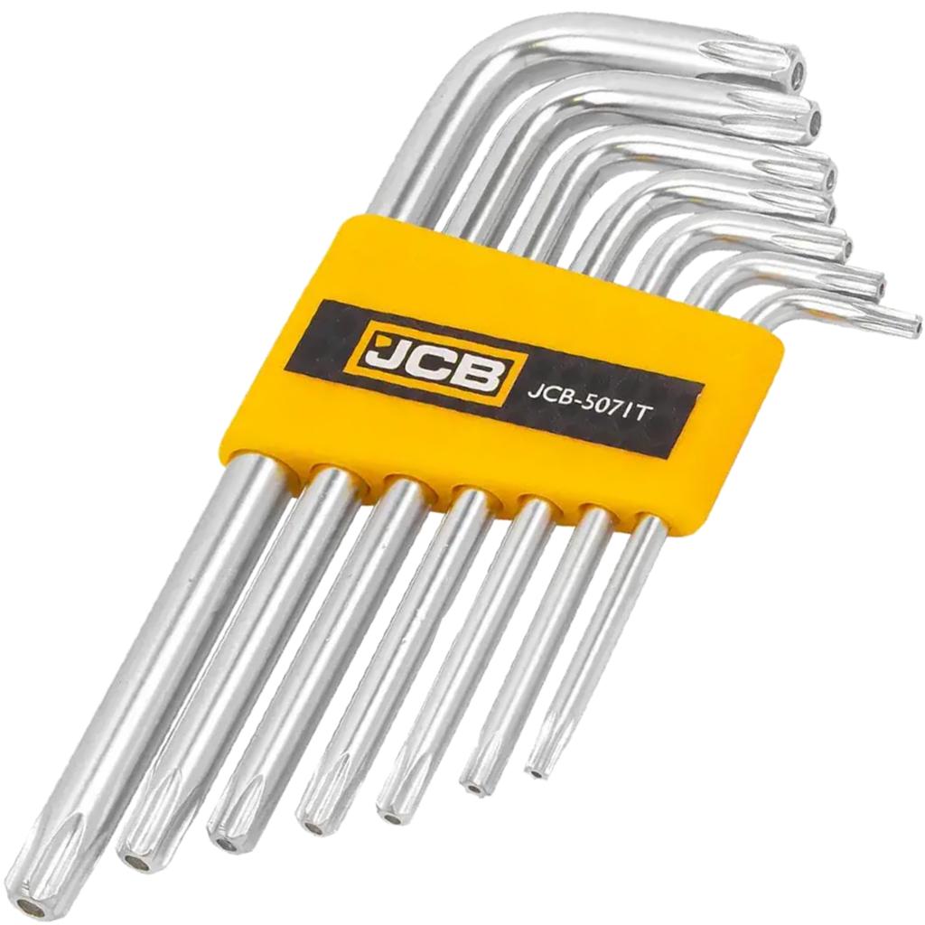 JCB Torx Key Set with Hole 7 Pieces T10H-T40H Type L Cr-V
