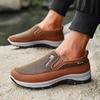 [Men's Non-Slip Loafers] Men's Comfortable Non-Slip Loafers: Solid Color Breathable Knit Slip-On Sneakers, Thick Sole Lightweight Casual Shoes