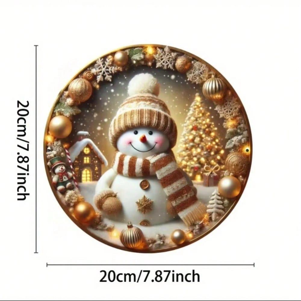 Vintage Snowman Metal Wall Art Christmas Decor Indoor Outdoor Home Sign 20x20