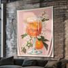 Orange cocktail flowers Digital printing polyester wall tapestry suitable for use in living rooms bedrooms offices bars party
